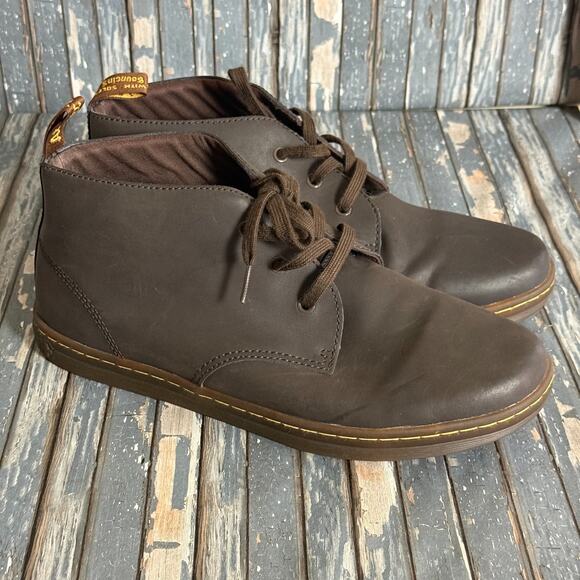 Dr Martens Mens Will Chukka Boots Size 12 Brown Leather Comfort Yellow Stitching main image 6